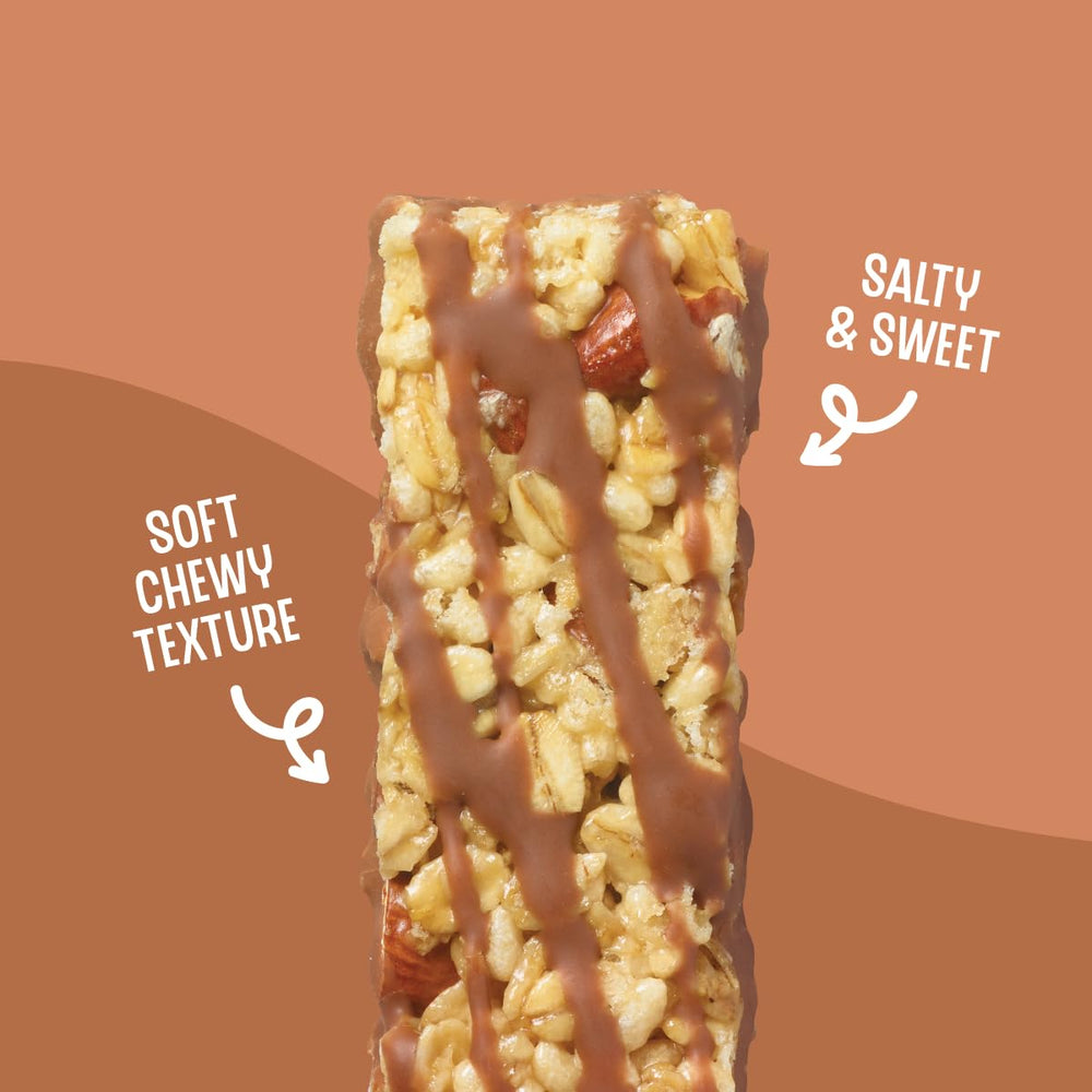 Close-up indicating no preservatives in Sunbelt Almond bars