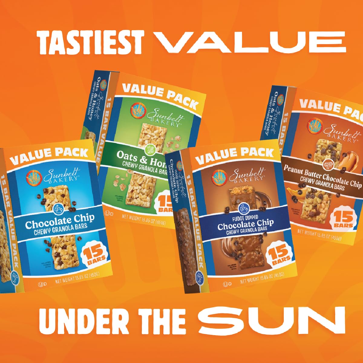 Sunbelt Bakery fudge dipped bars value pack display for shopping