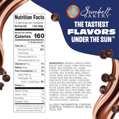 Sunbelt Bakery fudge dipped bars whole grain closeup, ingredient view