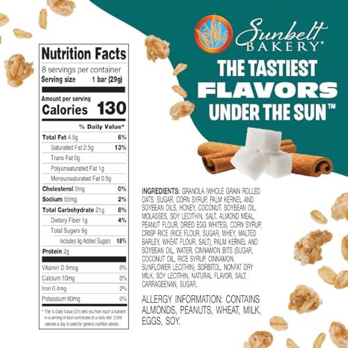 Sunbelt Bakery Snickerdoodle Bars individually wrapped, ideal for lunchboxes and on-the-go energy