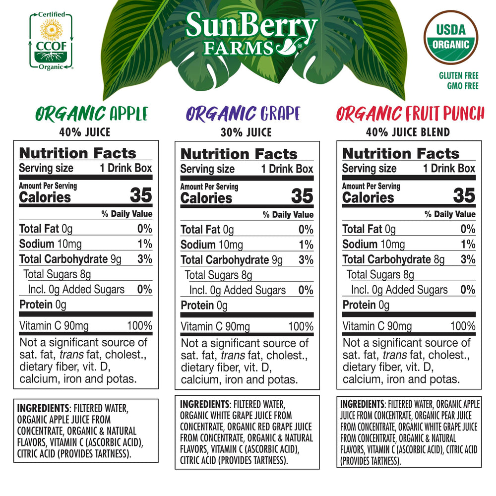 Sunberry Farms Fruit Punch juice box, vibrant flavor for lunch boxes.