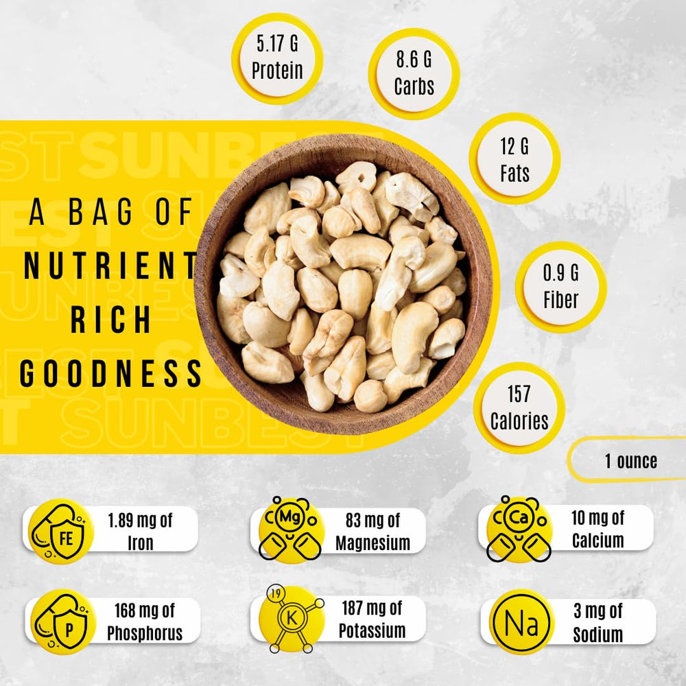 Sunbest Natural cashews used as a baking ingredient in pantry