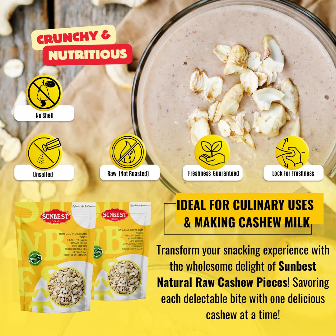 Sunbest Natural raw cashews as cashew butter base for recipes