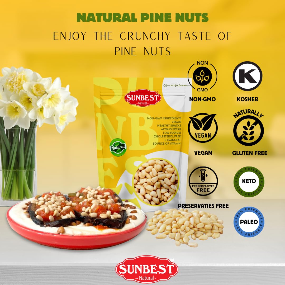Sunbest Natural pine nuts for baking add delicate flavor.