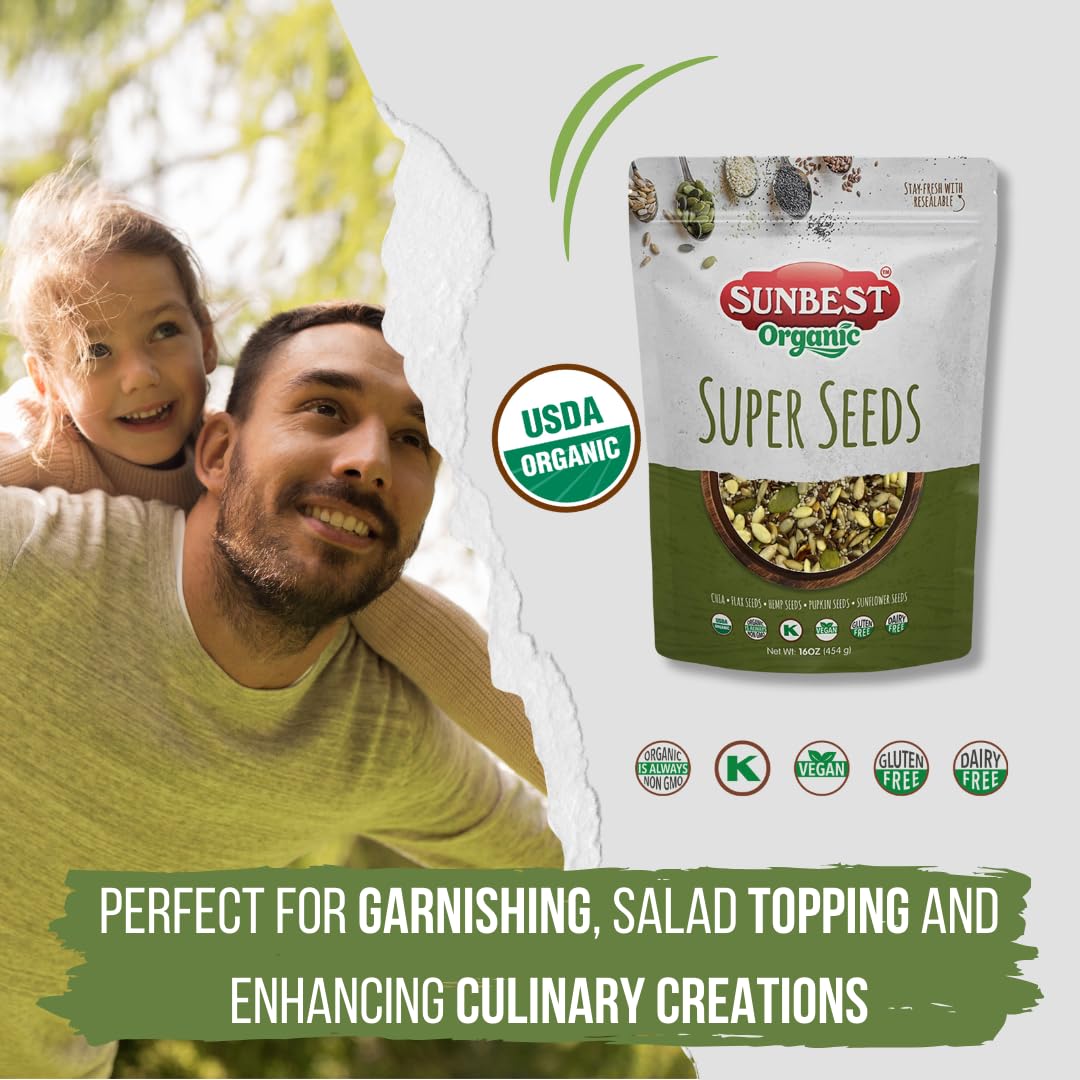 Sunbest packaging close-up showing USDA Organic and vegan labels