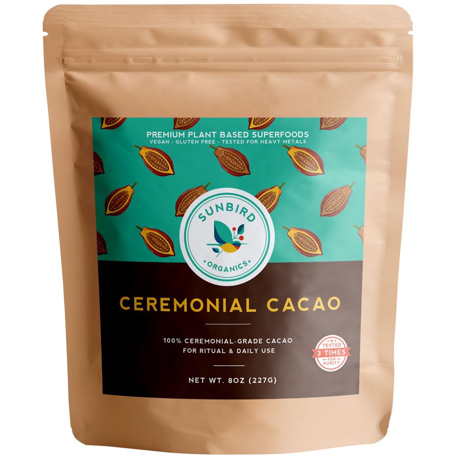 Sunbird Organics ceremonial cacao Peru small melt-ready pieces for quick prep