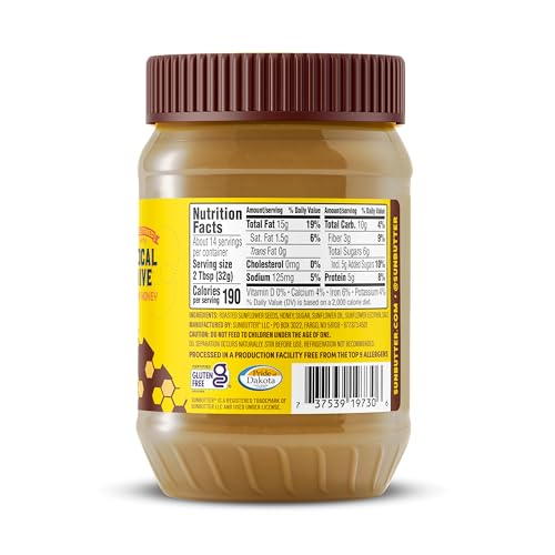 SunButter Honey spread on toast, nut-free breakfast option.