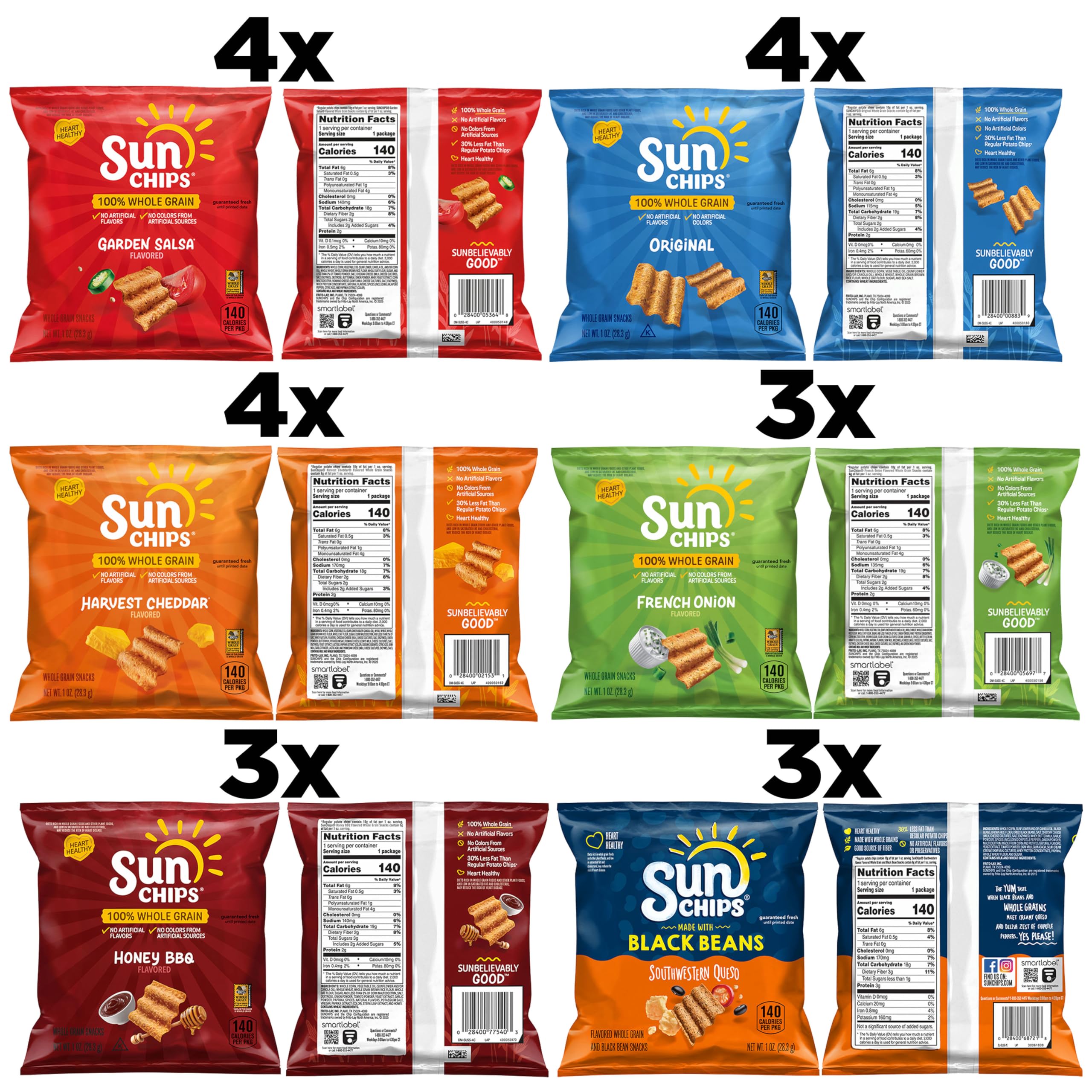 SunChips Garden Salsa 1oz bag with zesty salsa notes in a wholesome whole grain snack