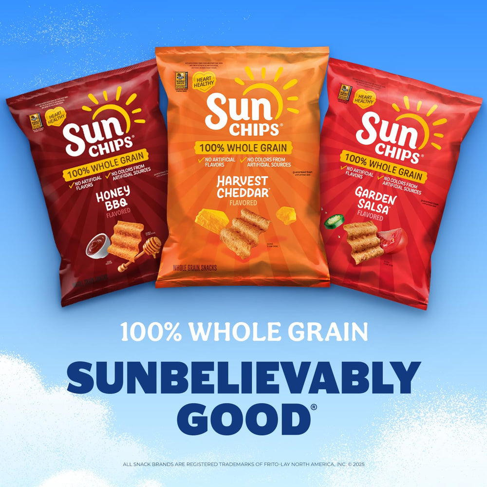 SunChips Honey BBQ 1oz bag blending smoky sweetness with crisp crunch