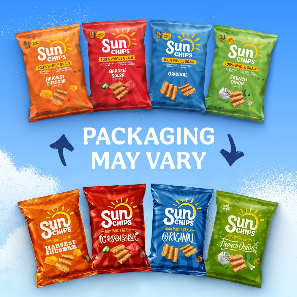SunChips Original 1oz bag featuring classic flavor and wave texture for lighter bites