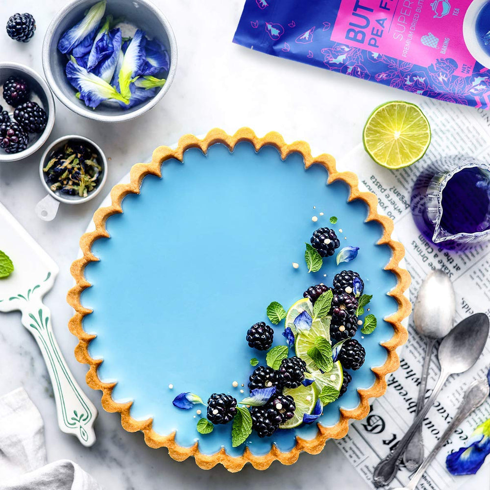 Suncore Foods butterfly pea tea comes in a resealable pouch for freshness.