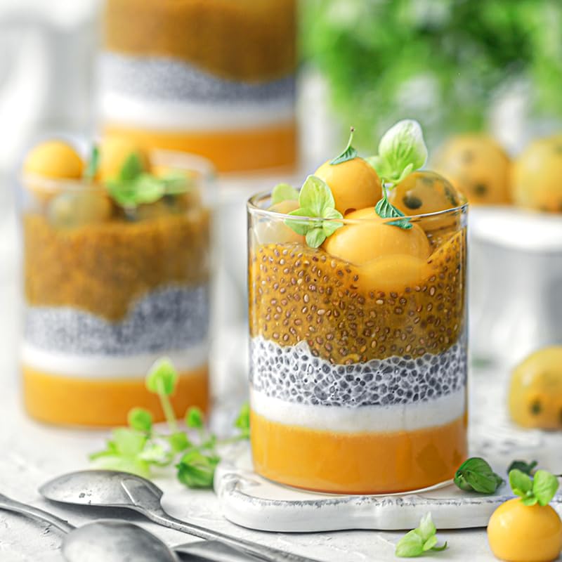 Suncore Foods Organic Black Chia Seeds poured into smoothie for thickness.