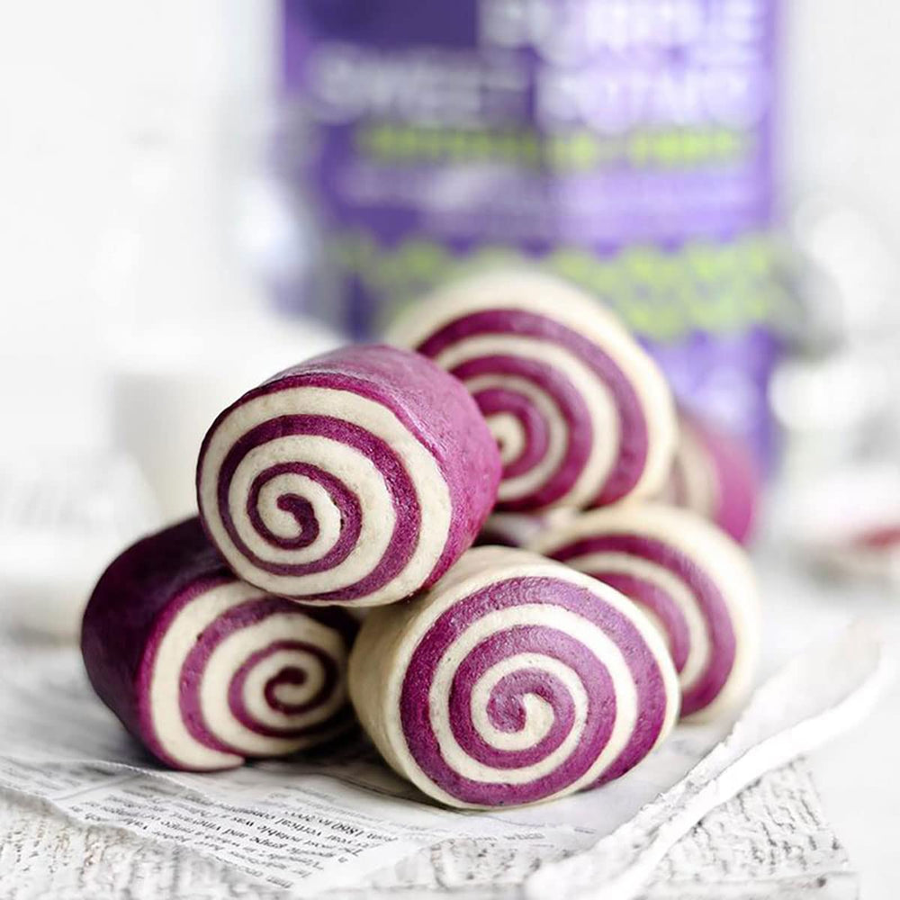 Suncore Foods purple sweet potato powder dessert ready with vibrant color.