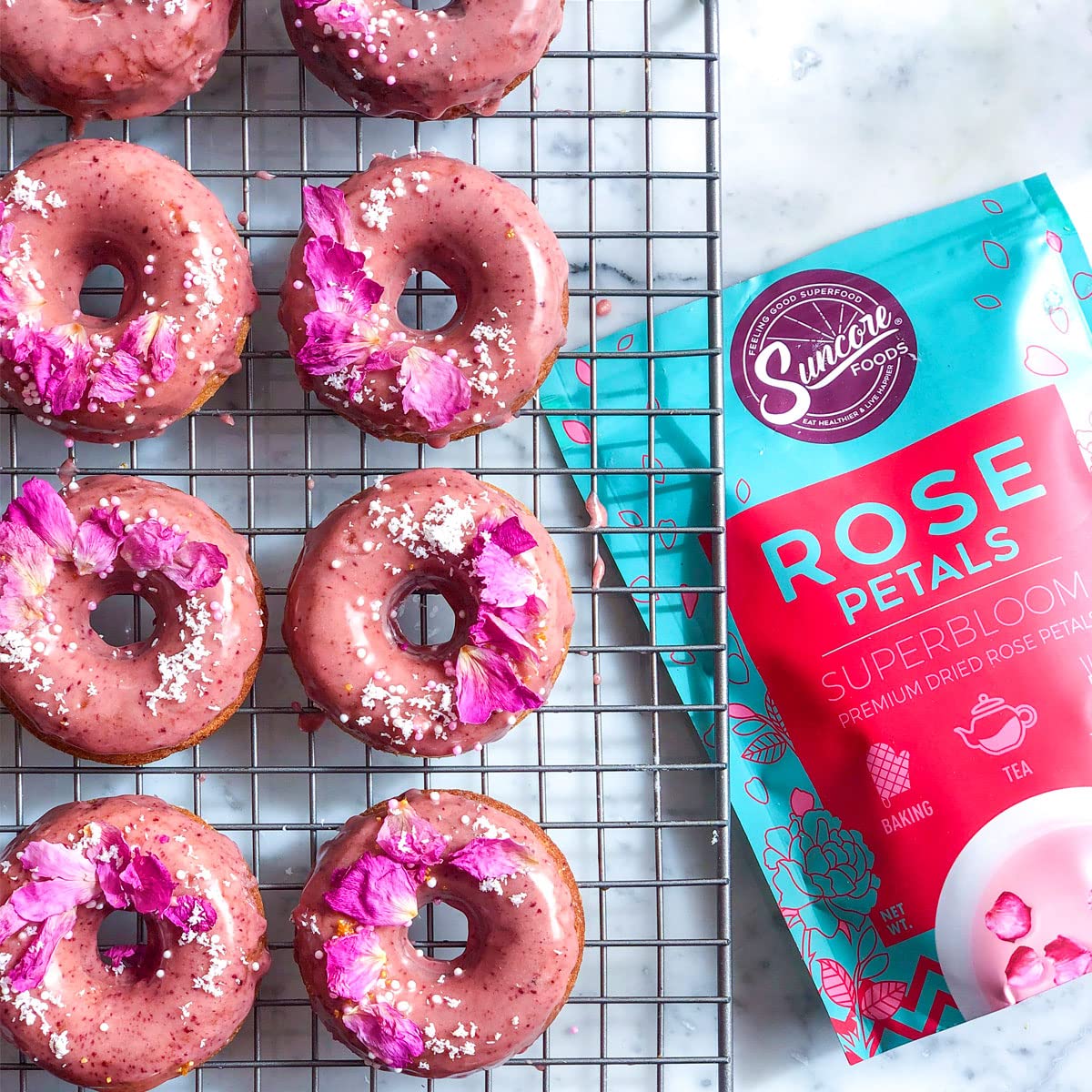 Suncore Foods Rose Petals Bloom - DIY decoration and potpourri for a fresh floral scent.