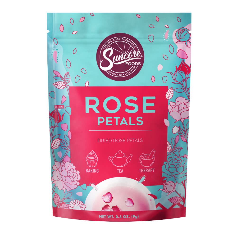 Suncore Foods Rose Petals Bloom - loose petals for fragrant, caffeine-free tea.