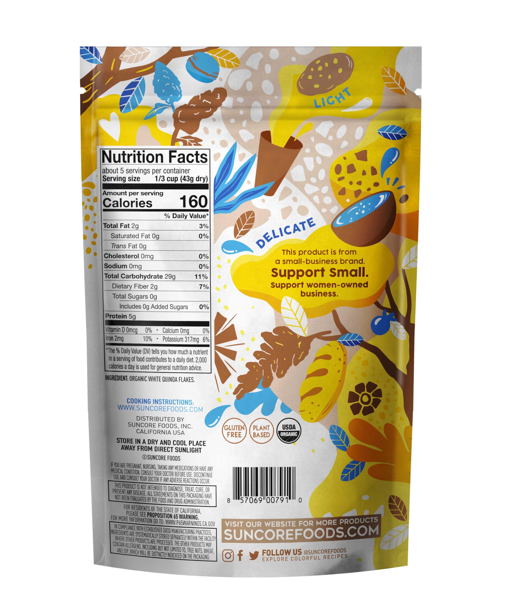 Snow Quinoa Flakes in a bowl ready for a fast breakfast by Suncore Foods