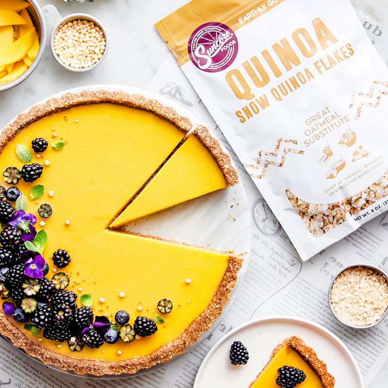 Gluten-free and Non-GMO Snow Quinoa Flakes label featured