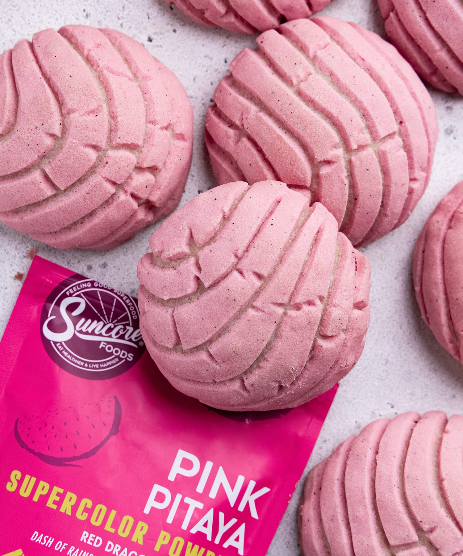 Suncore Foods Pink Pitaya Powder Yogurt image shows versatile color for healthy snacks