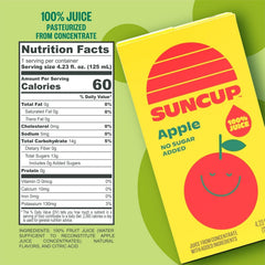 SunCup 40-pack apple juice boxes stacked for bulk school orders