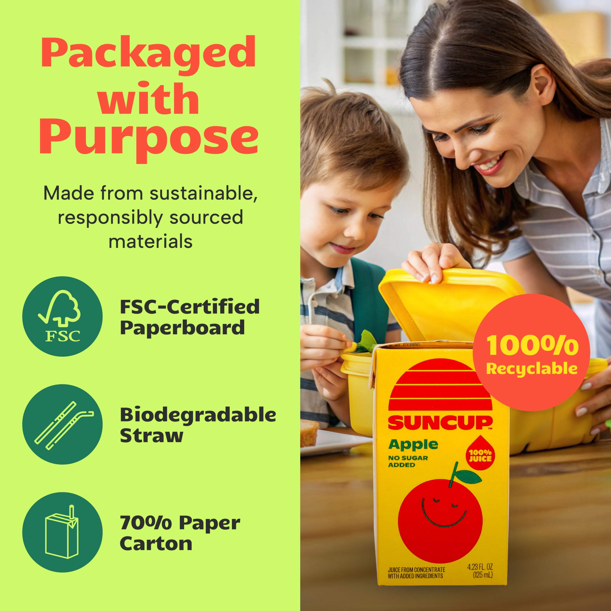 Suncup compostable straw, supporting sustainable packaging choices.