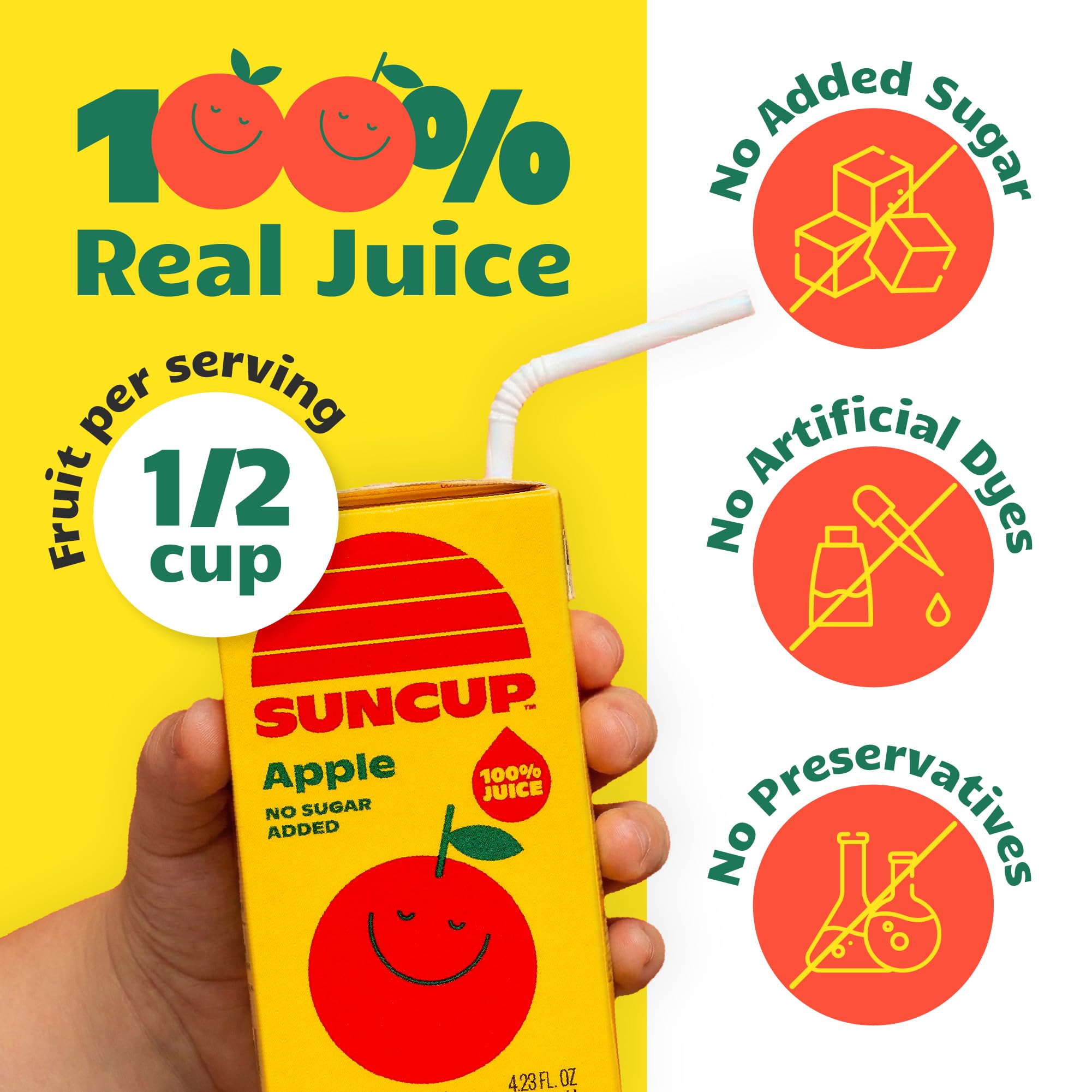 Suncup juice box with attached straw for mess-free sipping.