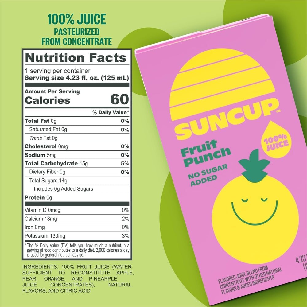 Suncup juice box with attached straw ready for kids on the go.
