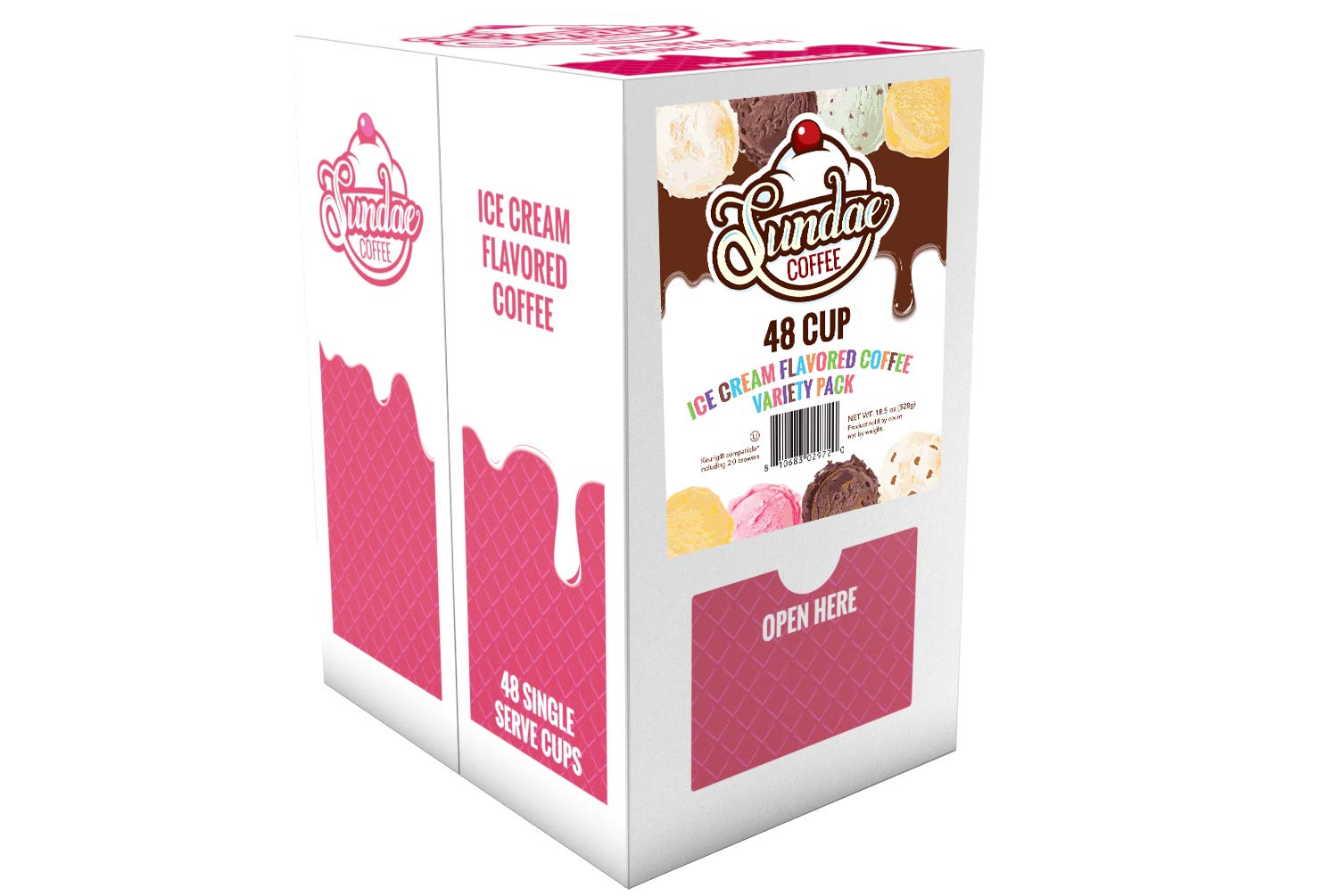 Sundae Coffee K-Cup 2.0 compatibility highlighted for easy brewer compatibility.