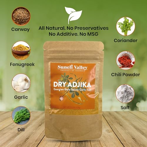 Suneli Valley Adjika rub on steak for bold, smoky flavor.