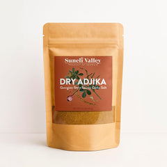 Suneli Valley Dry Adjika Powder packaging shows authentic Georgian spice blend.