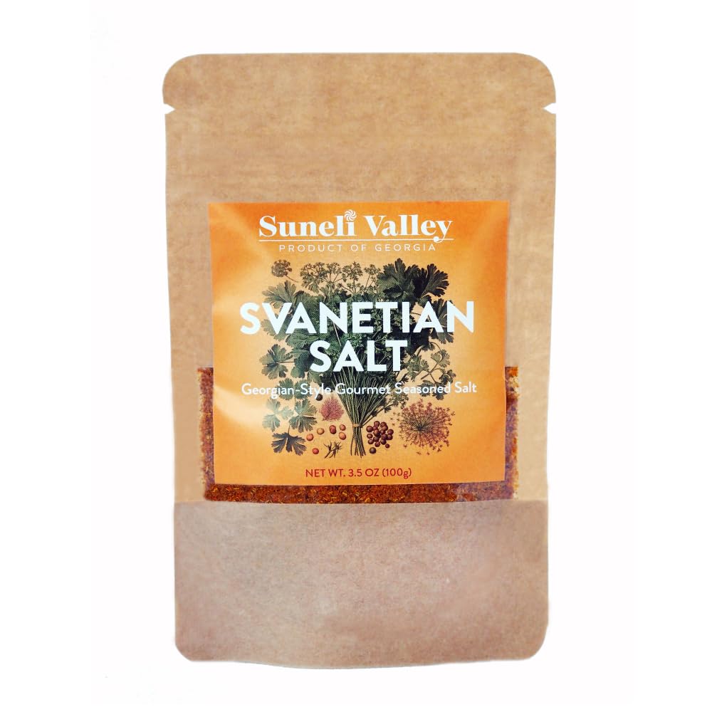 Suneli Valley Svanetian Salt bottle and packaging, authentic Georgian seasoning.