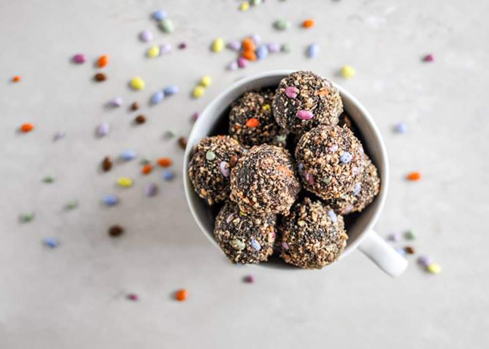 Sunflower Food Company yogurt or cereal topping with rainbow seeds.