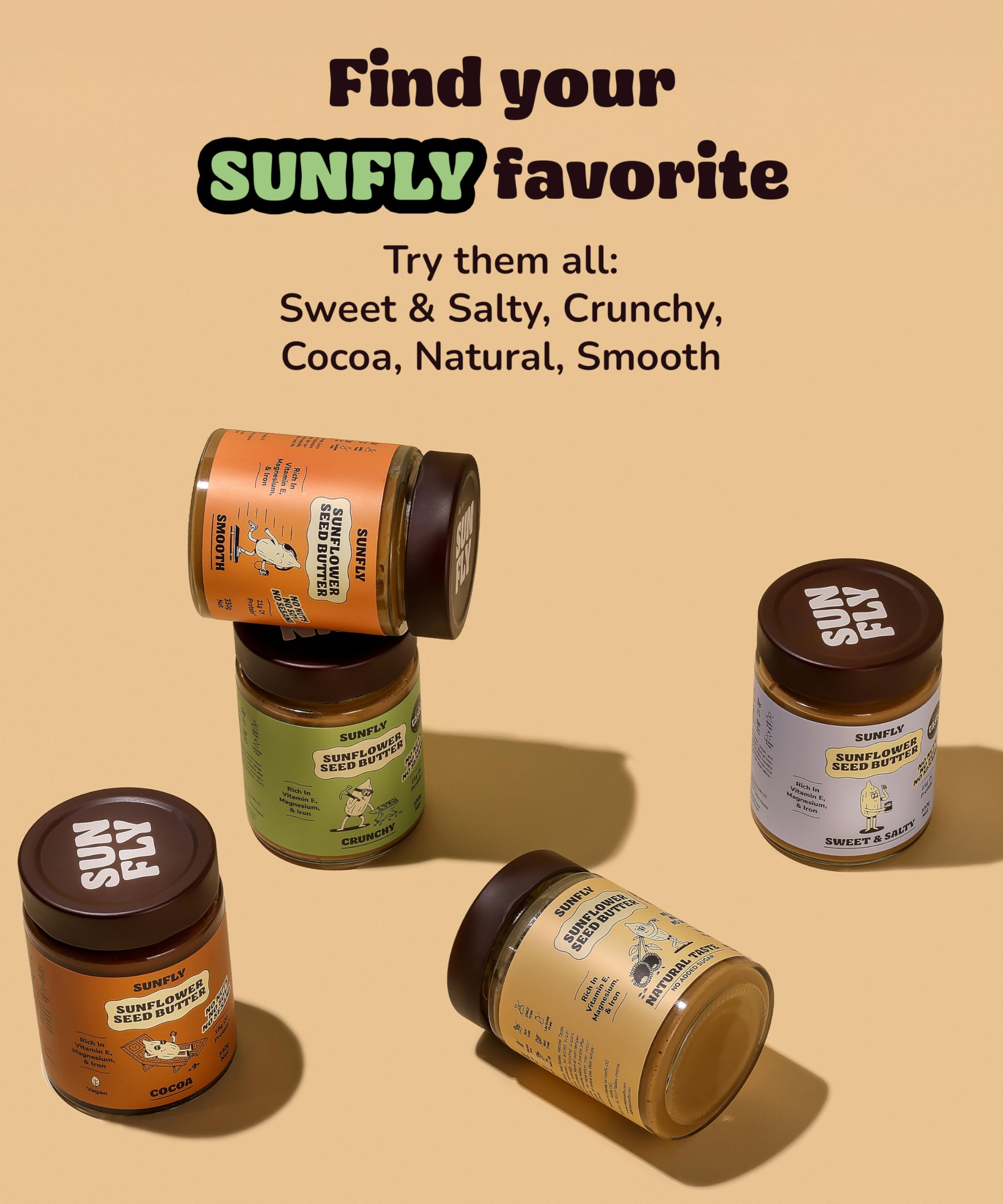 Sunfly Sunflower Butter athlete-friendly snack ready-to-use jar.