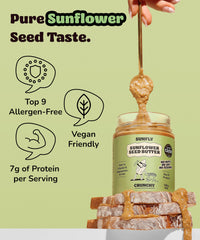 Sunfly Sunflower Butter on toast, nut-free protein spread.