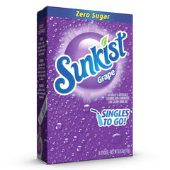 Sunkist Soda Singles To Go grape bottle pour demonstrates portable flavor anywhere.