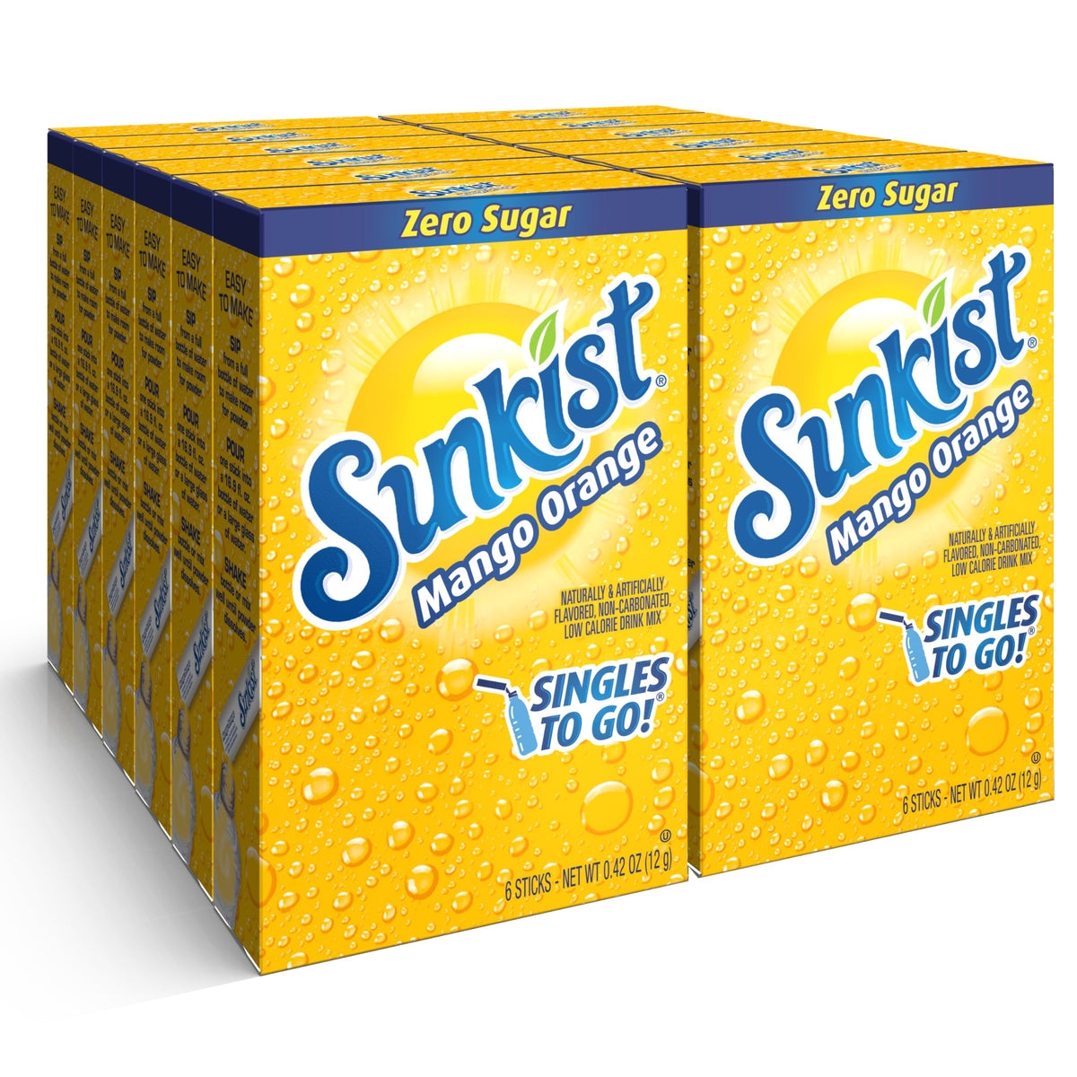 SINGLES TO GO! Sunkist Mango Orange packet for on-the-go hydration with zero sugar
