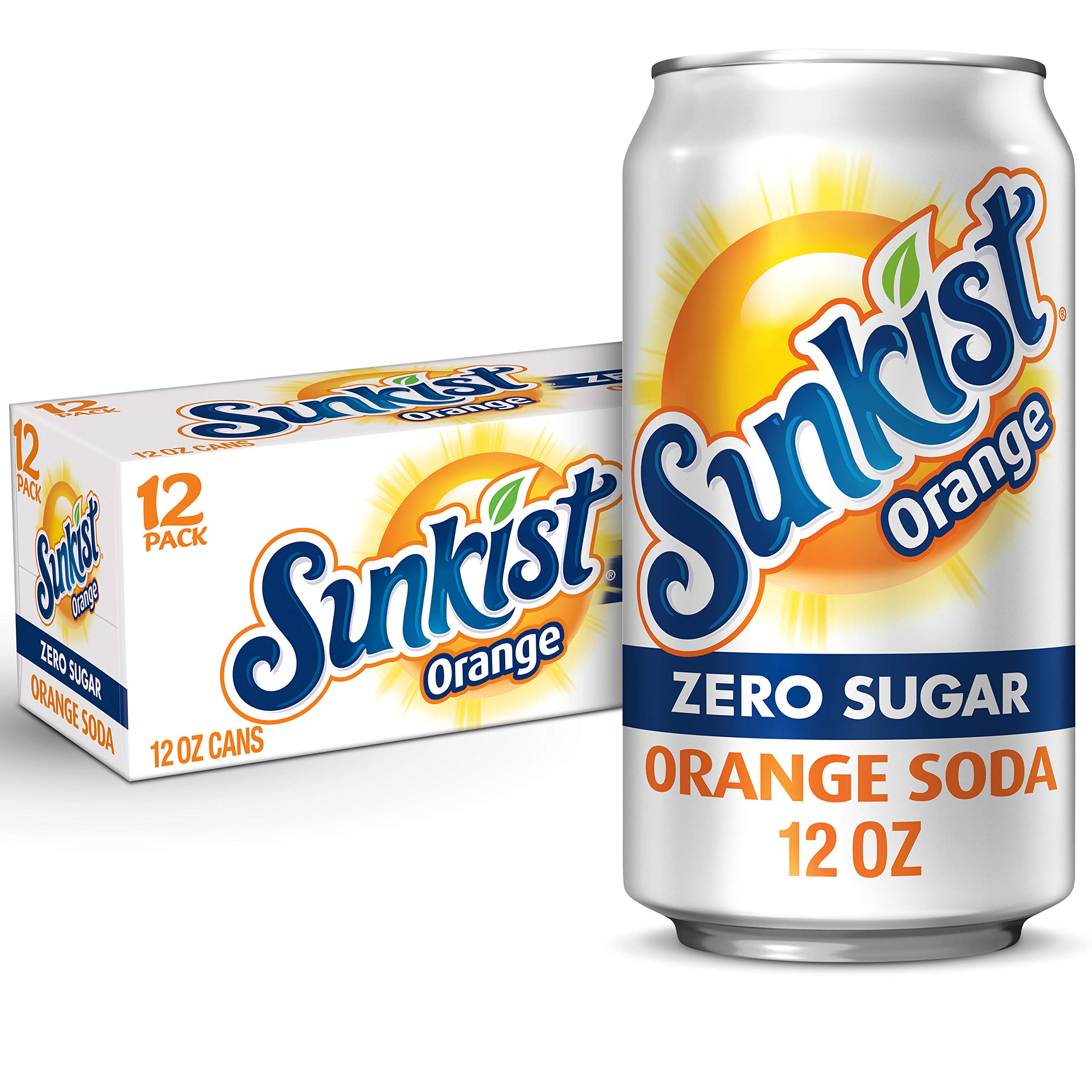 Sunkist Zero Sugar orange soda can front highlighting bold flavor