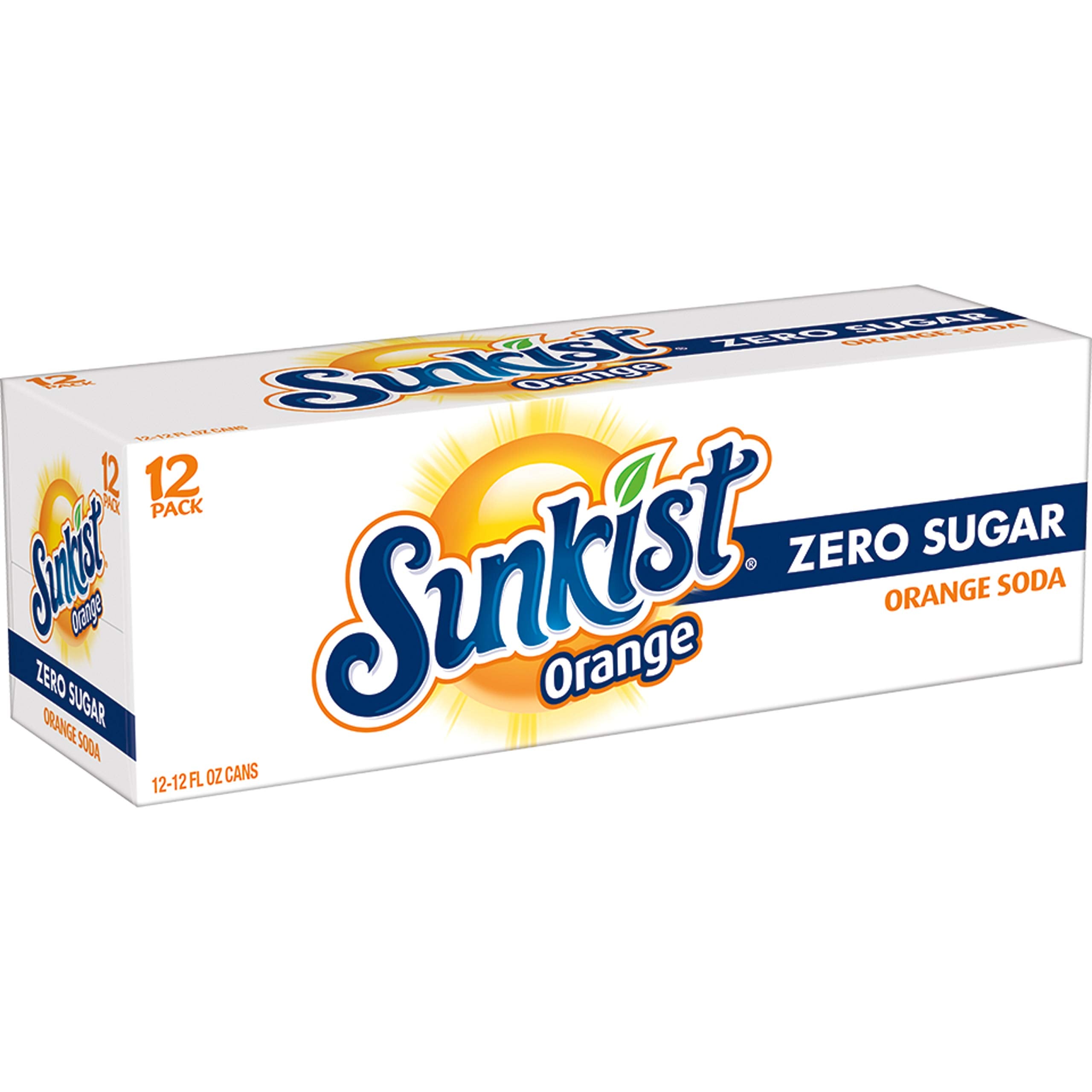 Sunkist Zero Sugar orange soda tilted can view