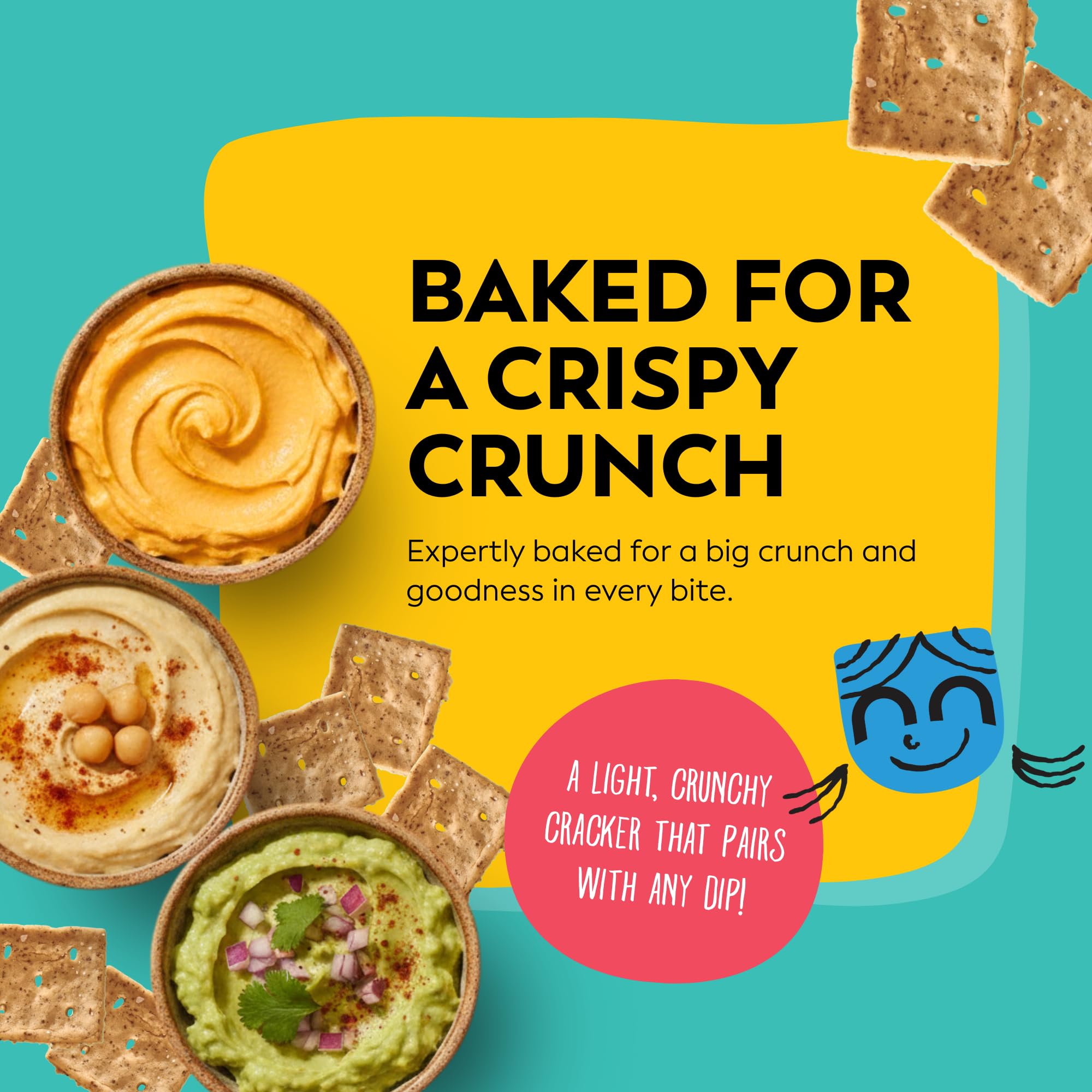 Sunnie crackers with hummus for dipping