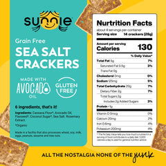 Sunnie crackers ingredients cassava flour and flaxseed close-up