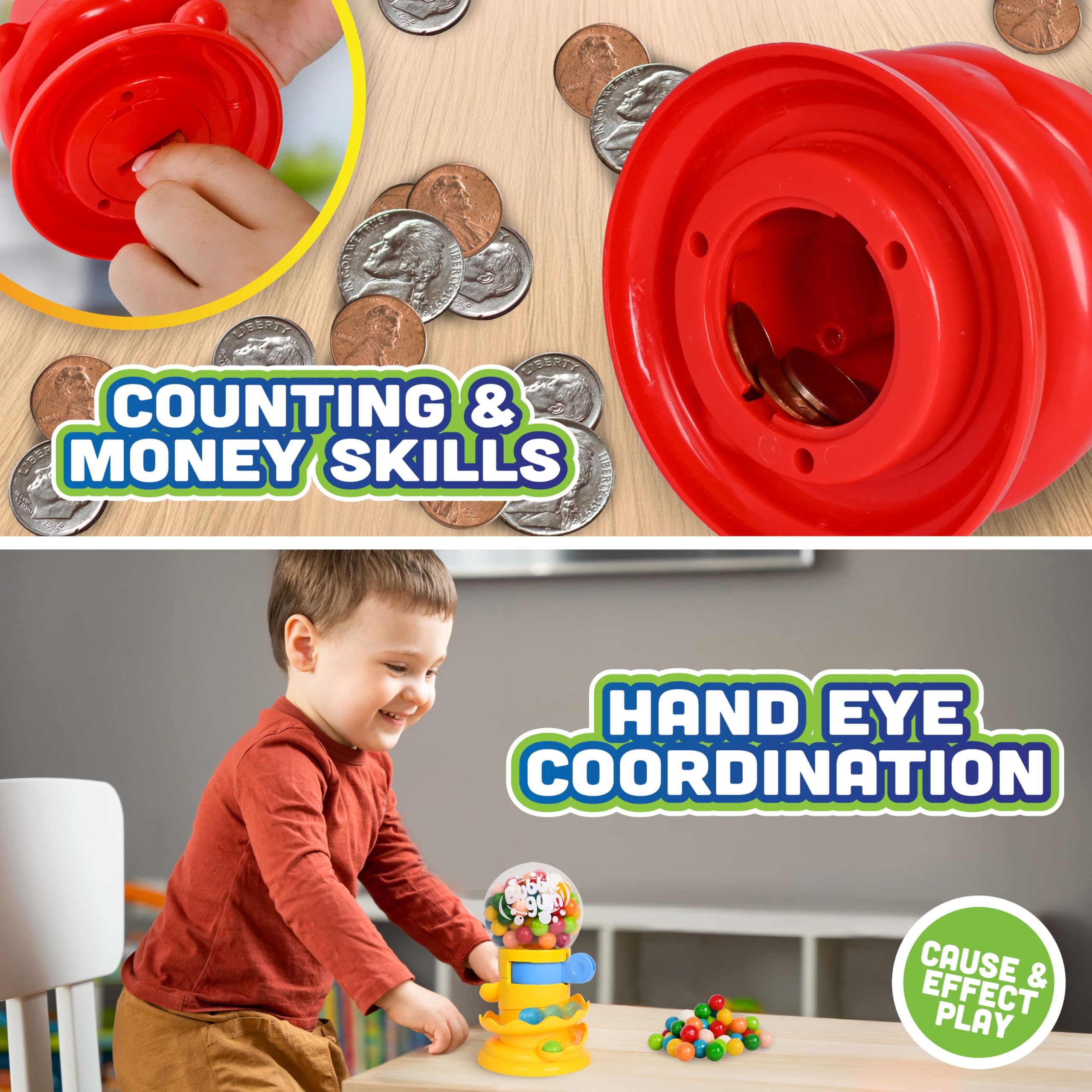 Sunny Days Toymendous gumballs-filled display showcases color variety and flavor options.