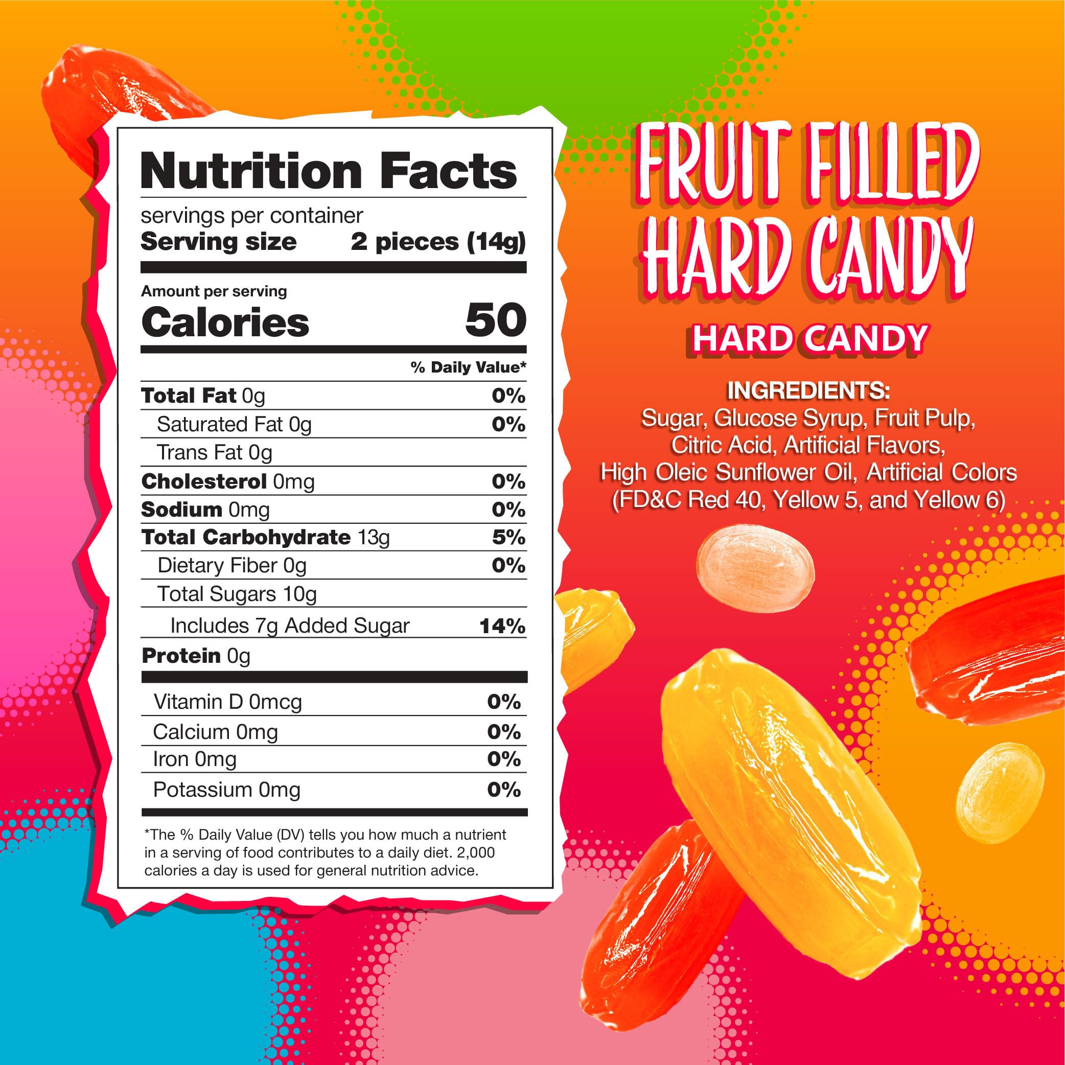 Sunny Island Arcor orange flavor hard candy with juicy center close up