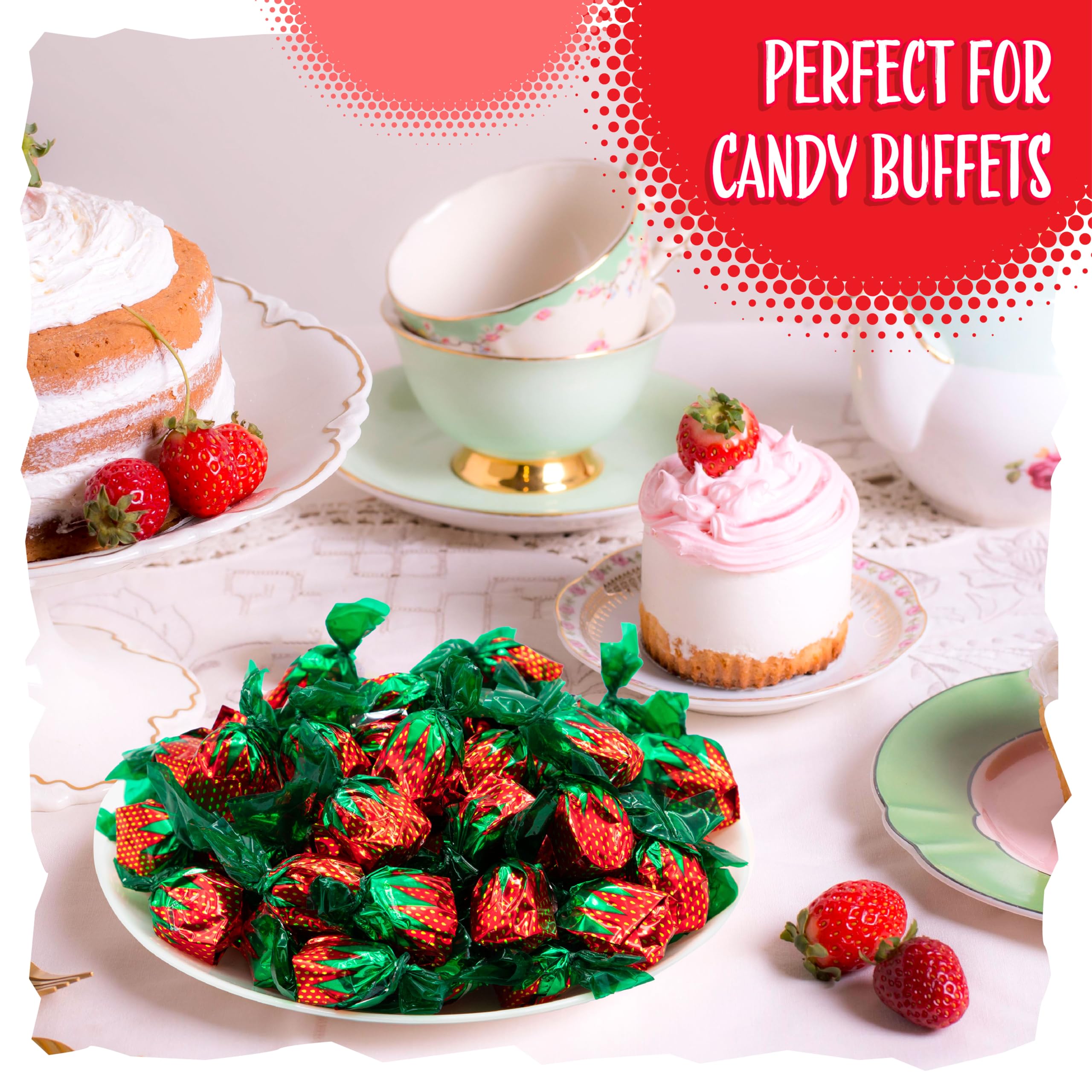 Arcor Strawberry Bon Bons individually wrapped, perfect for office bowls.