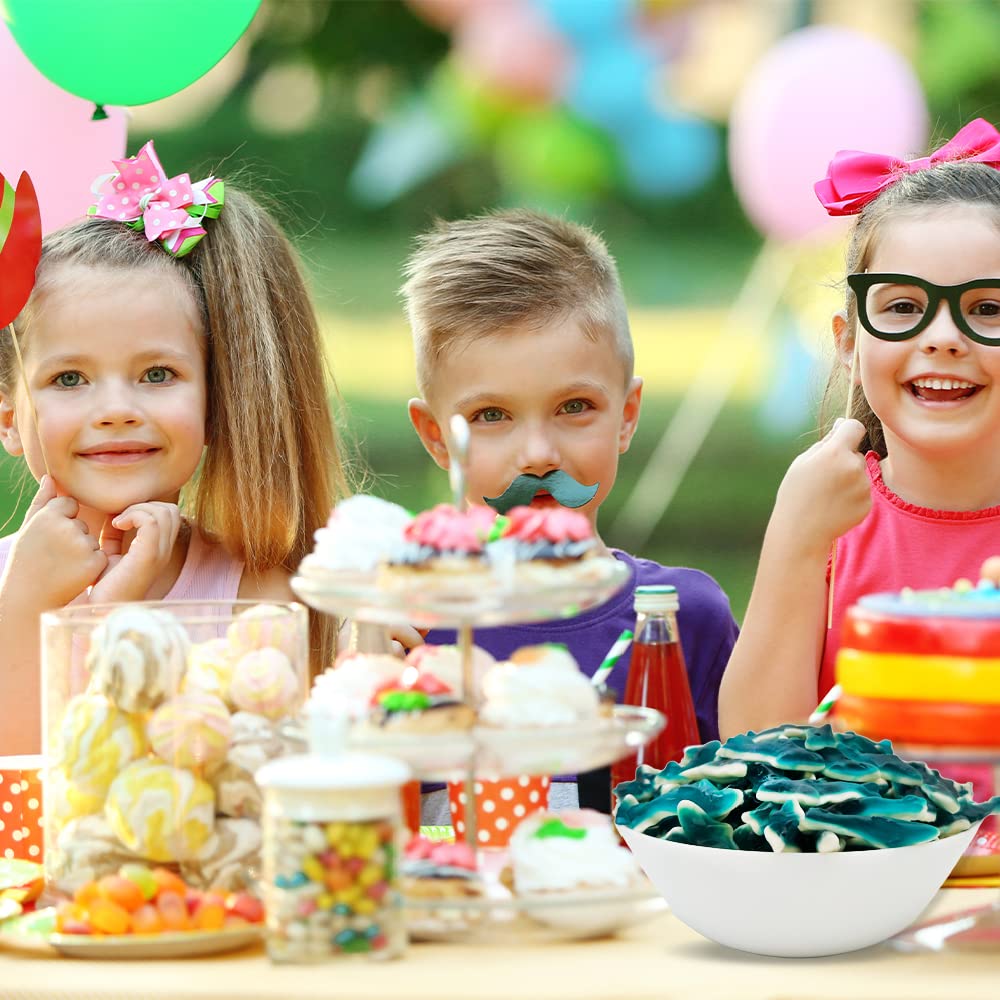 Sunny Island Blue Sharks Gummy party display adds color to treat tables.
