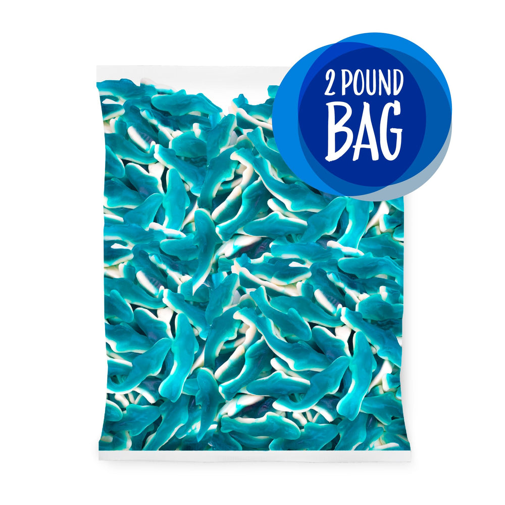 Sunny Island Blue Sharks packaging on shelf highlights 2-pound value per bag