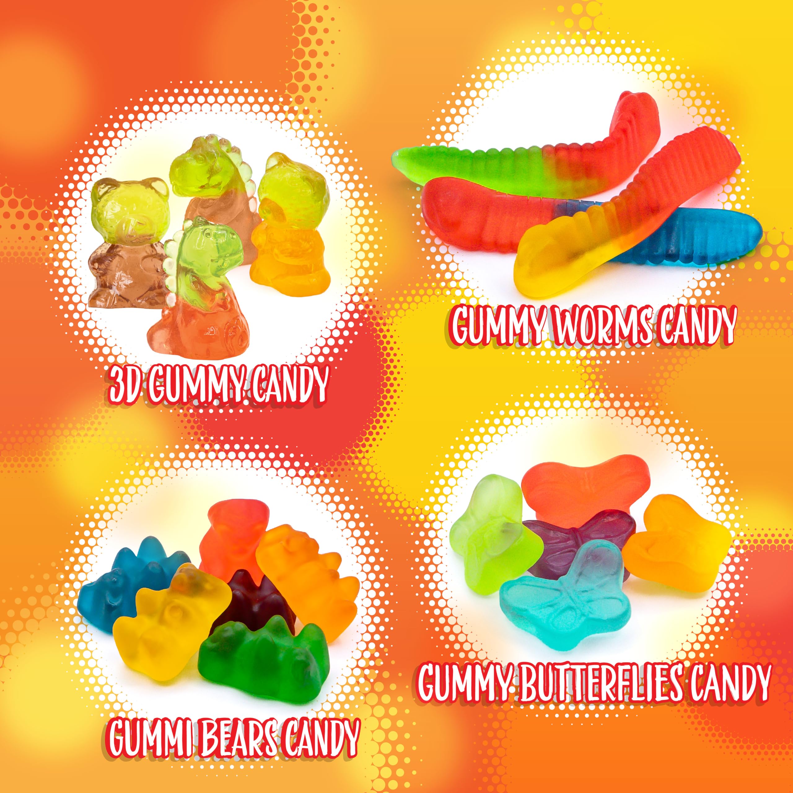 Sunny Island bulk gummies are ready for cakes, cups, and candy bowls.