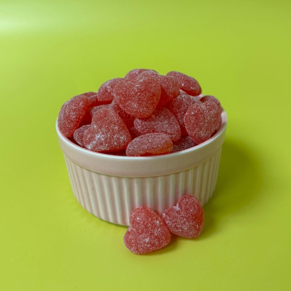 Sunny Island Candy Hearts cherry party favors, convenient bite-sized treat for guests.