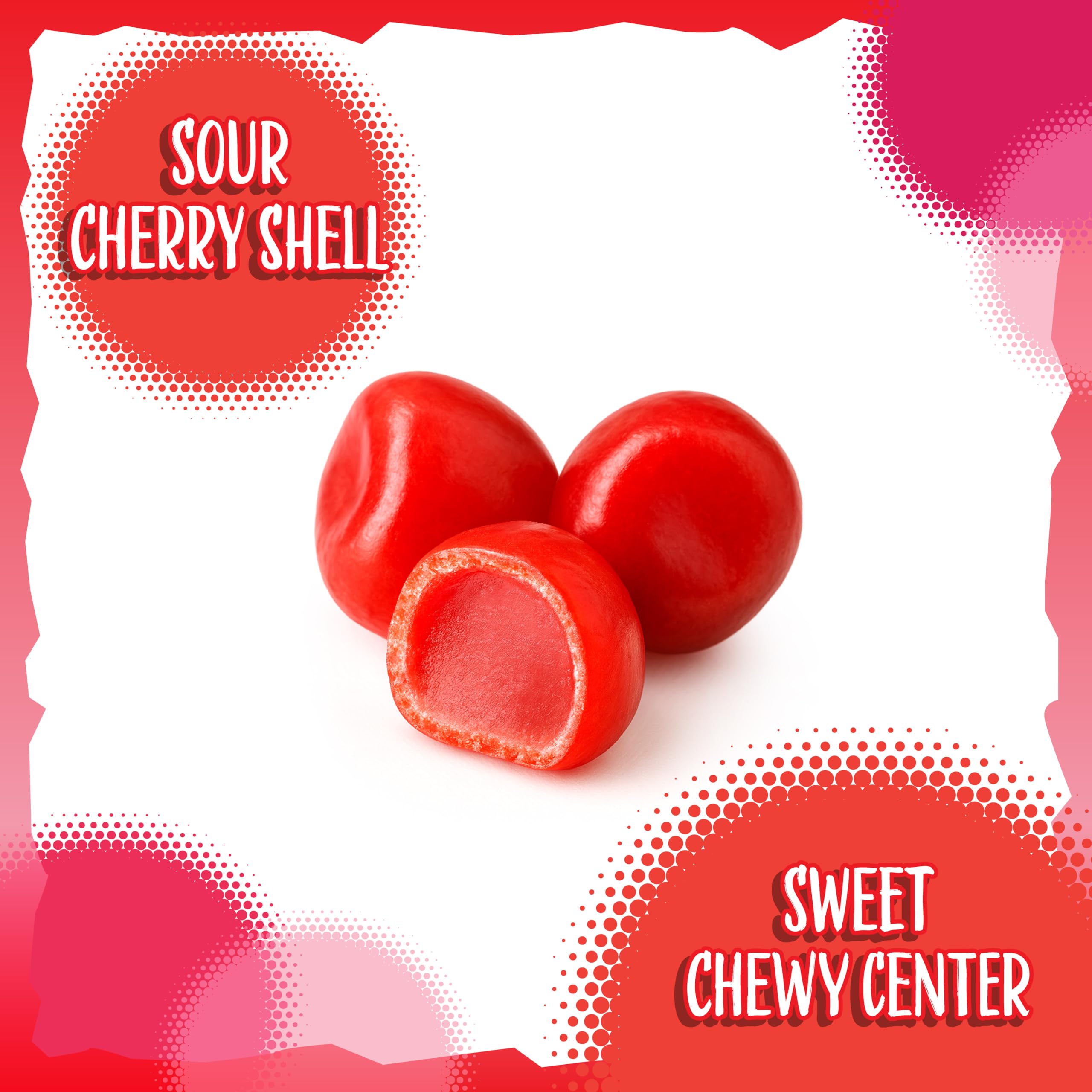 Sunny Island Cherry Sours chewy balls offer nostalgic candy experience.