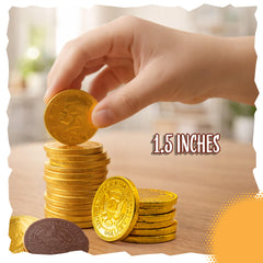 Sunny Island chocolate coins displayed in a dessert jar