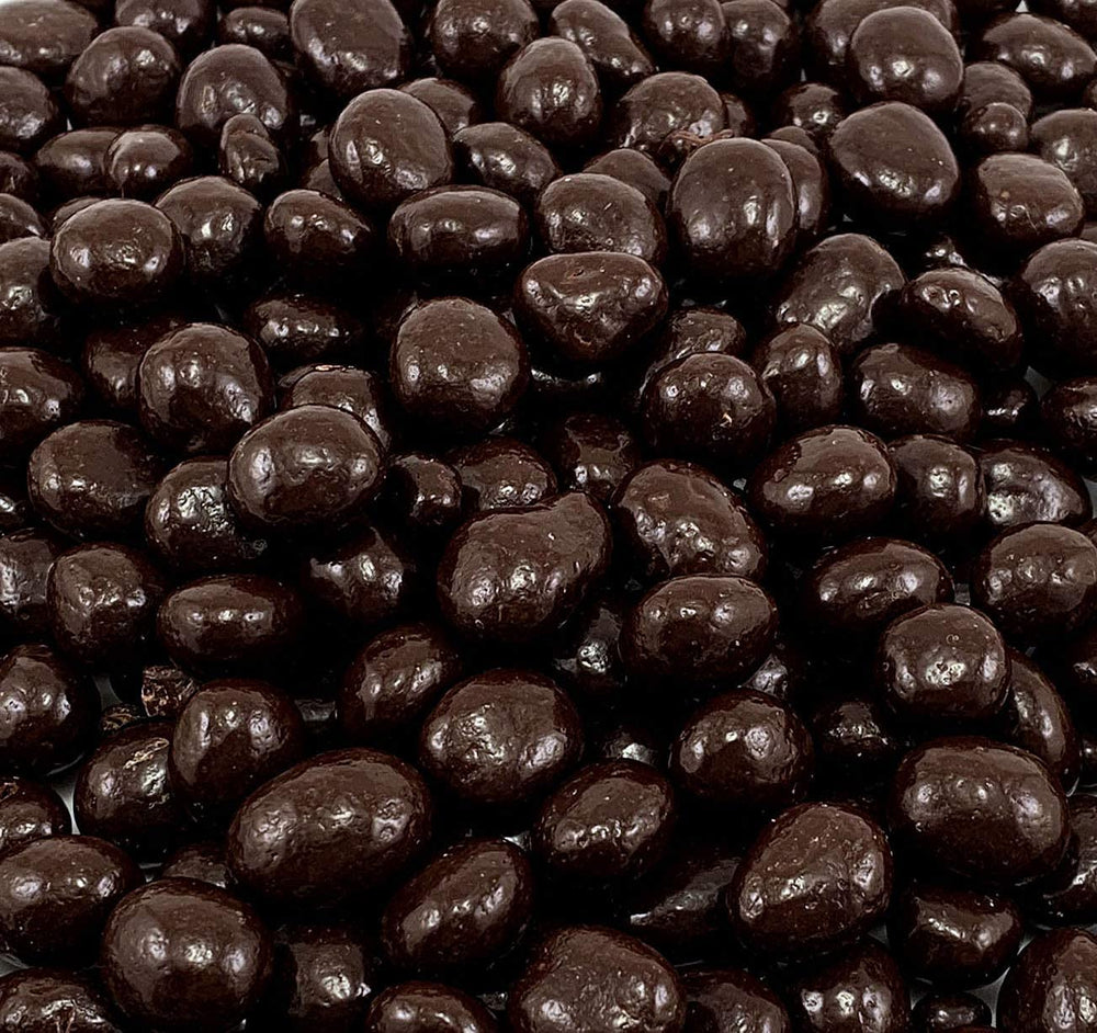 Chocolate-covered coffee beans ready to garnish desserts