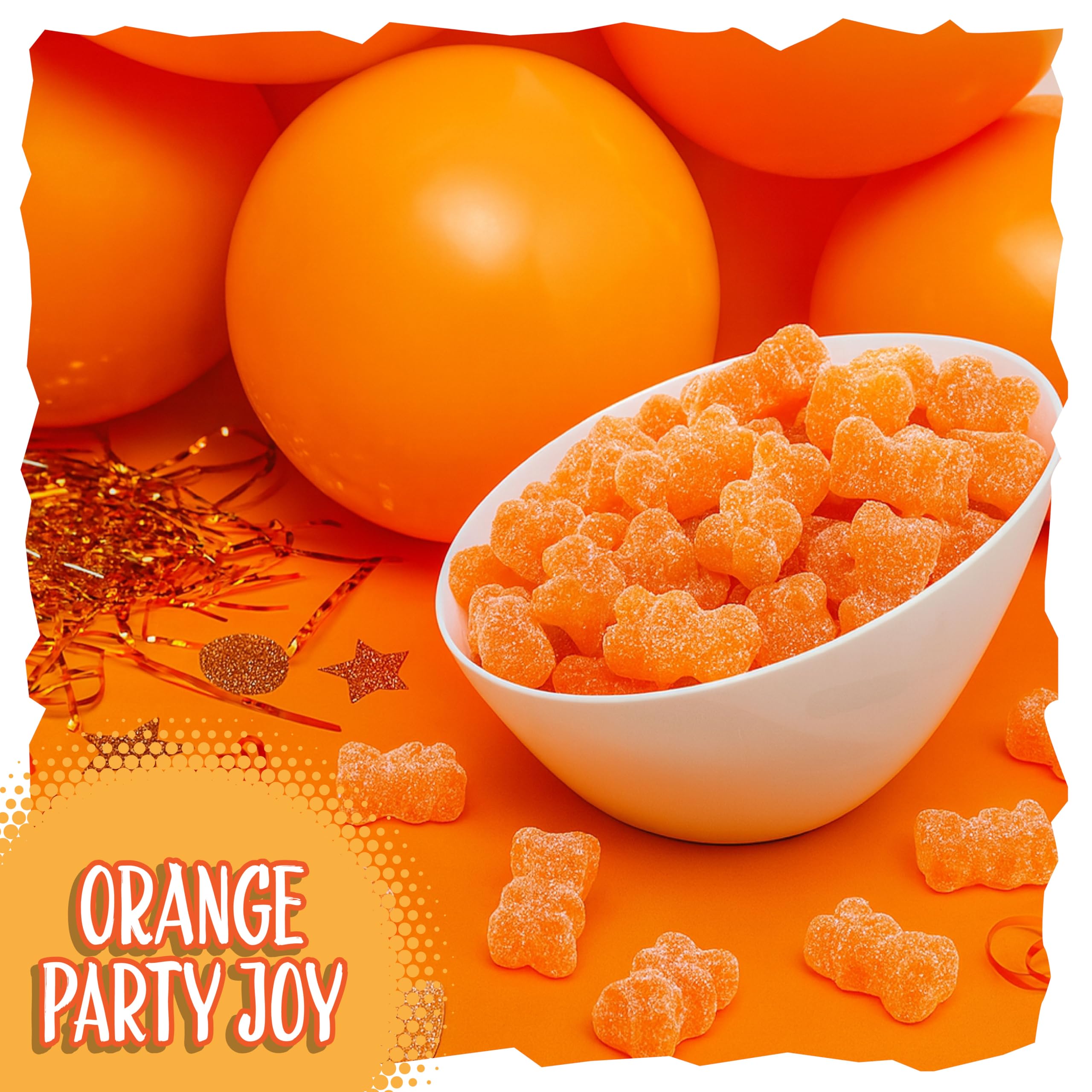 Sunny Island citrus flavored gummy bears vivid orange color